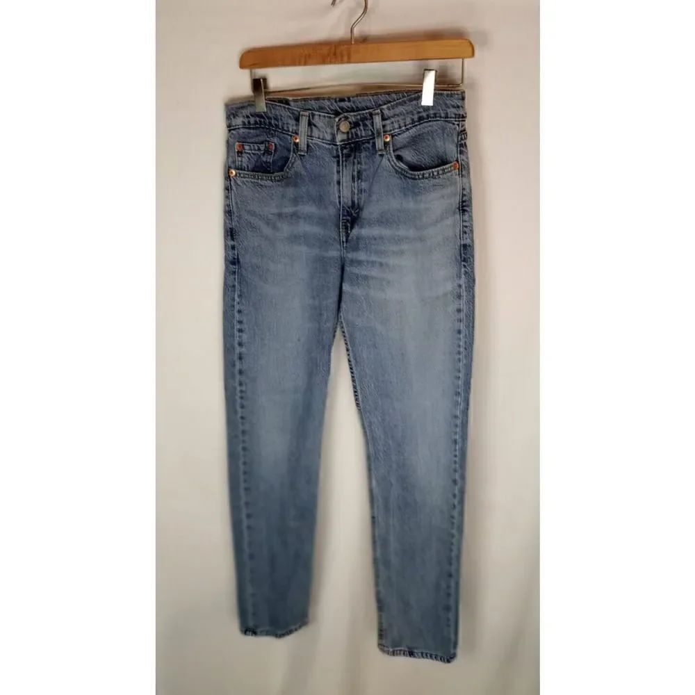Levis 502 Jeans Mens Size 29x32 Slim Fit Tapered Leg Blue Light Wash Denim